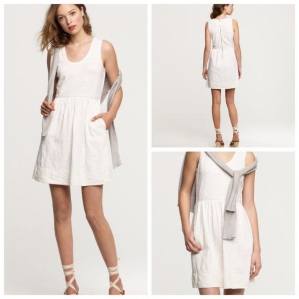 J. Crew Jenny Sleeveless Cotton Dress White Sz 10